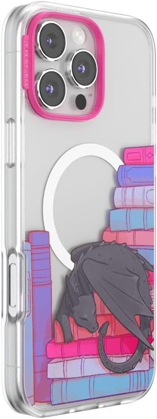 image:imagePopSockets iPhone 16 Phone Case with MagSafe Wireless Charging Compatible Bookish Spooky Book Club SmokeCurled Up With a Good Book