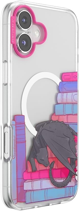image:imagePopSockets iPhone 16 Phone Case with MagSafe Wireless Charging Compatible Bookish Spooky Book Club SmokeCurled Up With a Good Book