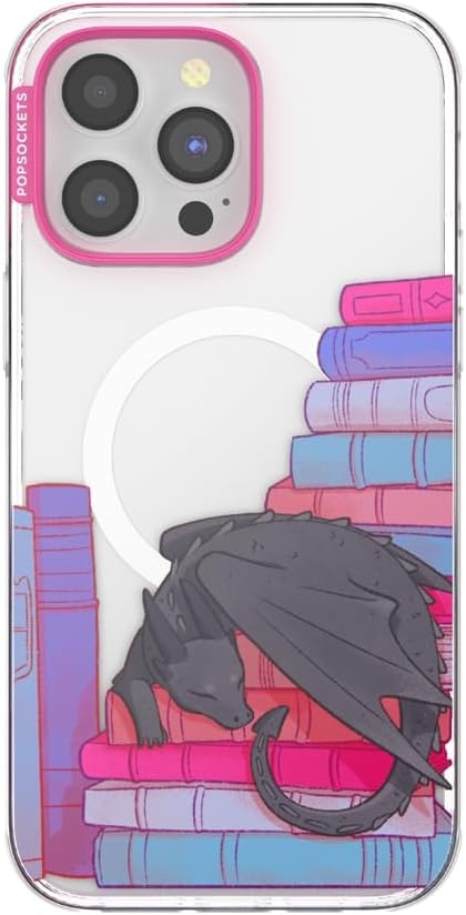 image:imagePopSockets iPhone 16 Phone Case with MagSafe Wireless Charging Compatible Bookish Spooky Book Club SmokeCurled Up With a Good Book