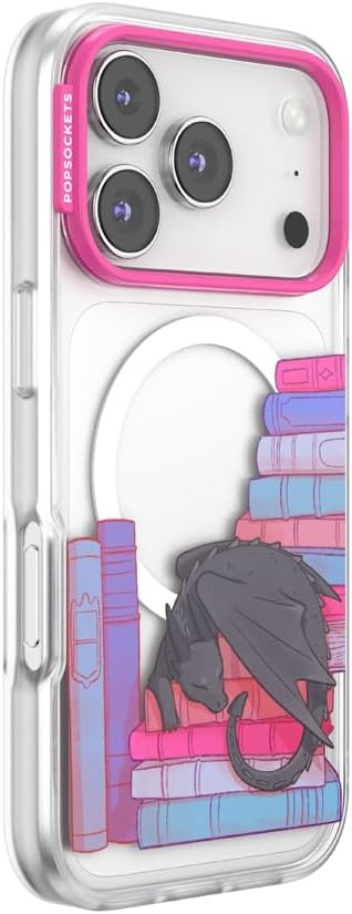 image:imagePopSockets iPhone 16 Phone Case with MagSafe Wireless Charging Compatible Bookish Spooky Book Club SmokeCurled Up With a Good Book