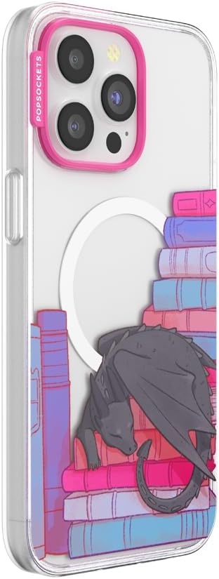 image:imagePopSockets iPhone 16 Phone Case with MagSafe Wireless Charging Compatible Bookish Spooky Book Club SmokeCurled Up With a Good Book