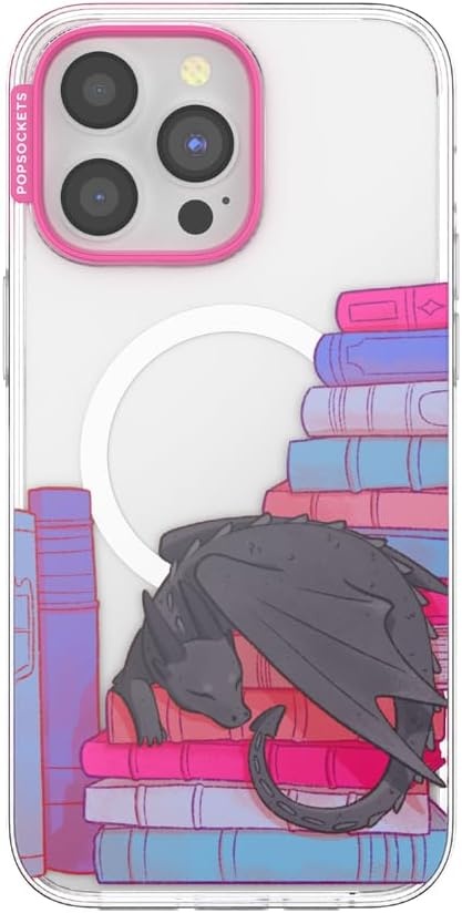 image:imagePopSockets iPhone 16 Phone Case with MagSafe Wireless Charging Compatible Bookish Spooky Book Club SmokeCurled Up With a Good Book
