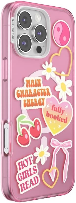 image:imagePopSockets iPhone 16 Phone Case with MagSafe Wireless Charging Compatible Bookish Spooky Book Club SmokeMain Character Energy