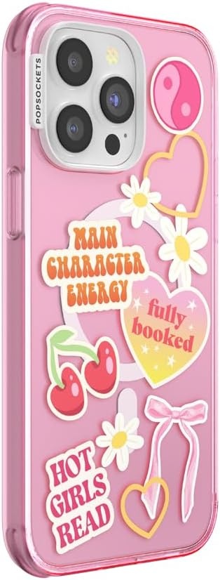 image:imagePopSockets iPhone 16 Phone Case with MagSafe Wireless Charging Compatible Bookish Spooky Book Club SmokeMain Character Energy