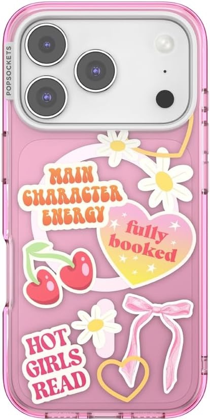 image:imagePopSockets iPhone 16 Phone Case with MagSafe Wireless Charging Compatible Bookish Spooky Book Club SmokeMain Character Energy