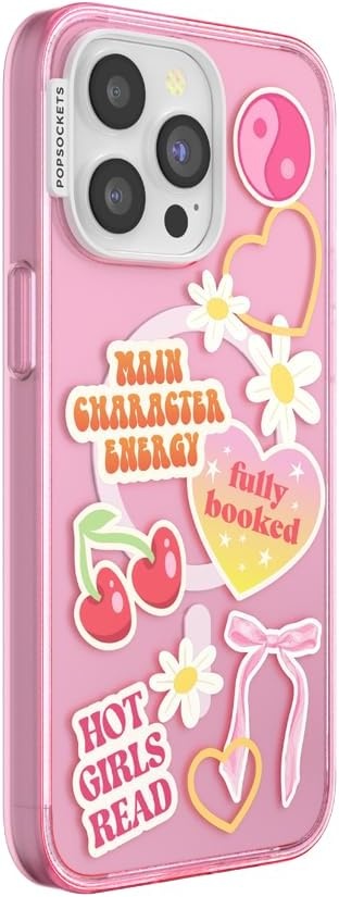 image:imagePopSockets iPhone 16 Phone Case with MagSafe Wireless Charging Compatible Bookish Spooky Book Club SmokeMain Character Energy