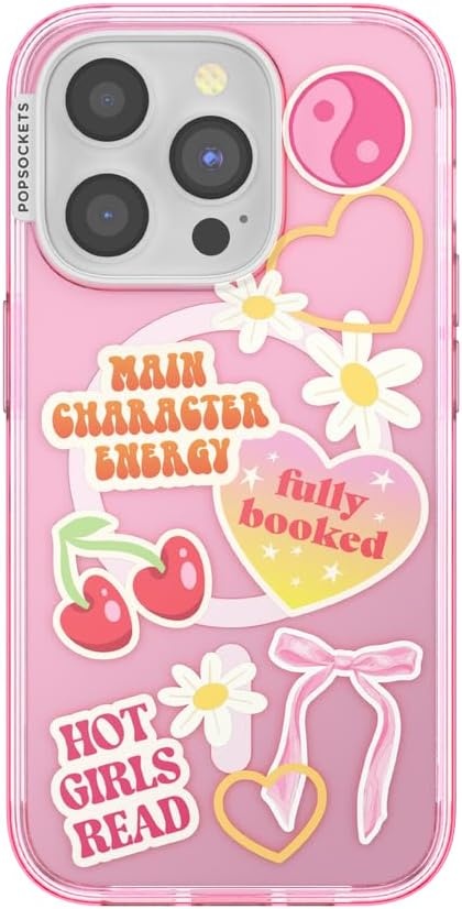 image:imagePopSockets iPhone 16 Phone Case with MagSafe Wireless Charging Compatible Bookish Spooky Book Club SmokeMain Character Energy