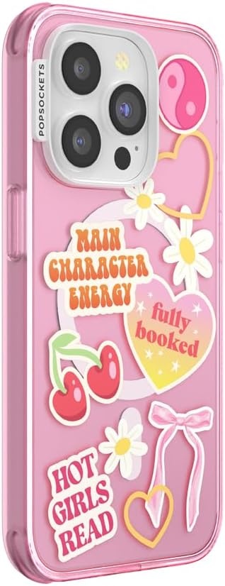 image:imagePopSockets iPhone 16 Phone Case with MagSafe Wireless Charging Compatible Bookish Spooky Book Club SmokeMain Character Energy