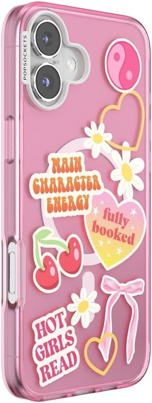 image:imagePopSockets iPhone 16 Phone Case with MagSafe Wireless Charging Compatible Bookish Spooky Book Club SmokeMain Character Energy
