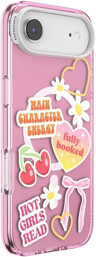 image:imagePopSockets iPhone 16 Phone Case with MagSafe Wireless Charging Compatible Bookish Spooky Book Club SmokeMain Character Energy