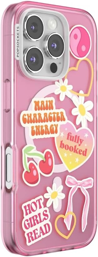 image:imagePopSockets iPhone 16 Phone Case with MagSafe Wireless Charging Compatible Bookish Spooky Book Club SmokeMain Character Energy