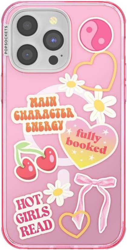 image:imagePopSockets iPhone 16 Phone Case with MagSafe Wireless Charging Compatible Bookish Spooky Book Club SmokeMain Character Energy