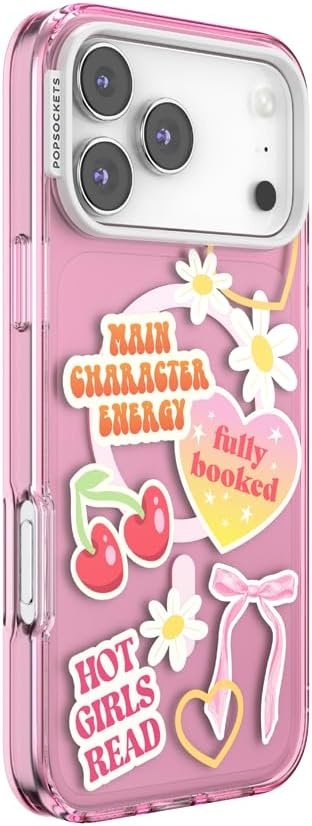 image:imagePopSockets iPhone 16 Phone Case with MagSafe Wireless Charging Compatible Bookish Spooky Book Club SmokeMain Character Energy