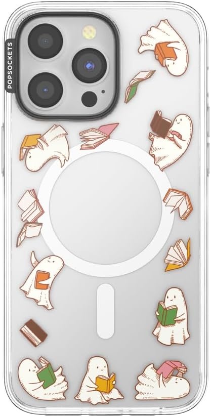 image:imagePopSockets iPhone 16 Phone Case with MagSafe Wireless Charging Compatible Bookish Spooky Book Club SmokeSpooky Book Club Clear