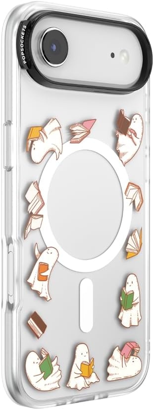image:imagePopSockets iPhone 16 Phone Case with MagSafe Wireless Charging Compatible Bookish Spooky Book Club SmokeSpooky Book Club Clear