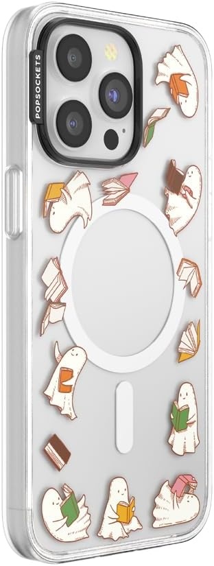 image:imagePopSockets iPhone 16 Phone Case with MagSafe Wireless Charging Compatible Bookish Spooky Book Club SmokeSpooky Book Club Clear