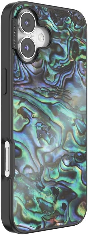 image:imagePopSockets iPhone 16 Phone Case with MagSafe Wireless Charging Compatible Checkered Blush GinghamAlbalone