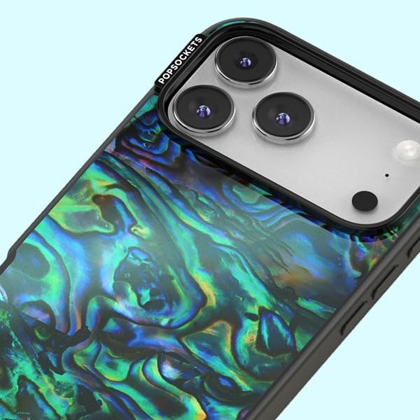 image:imagePopSockets iPhone 16 Phone Case with MagSafe Wireless Charging Compatible Checkered Blush GinghamAlbalone