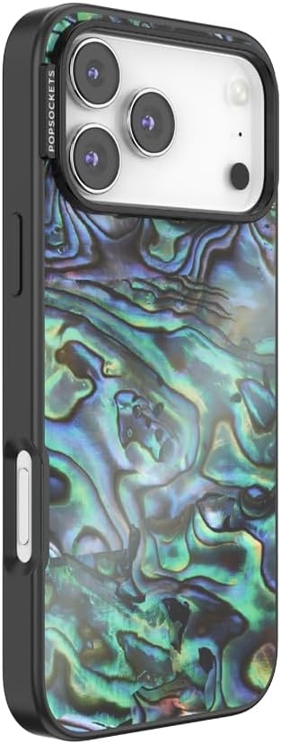 image:imagePopSockets iPhone 16 Phone Case with MagSafe Wireless Charging Compatible Checkered Blush GinghamAlbalone
