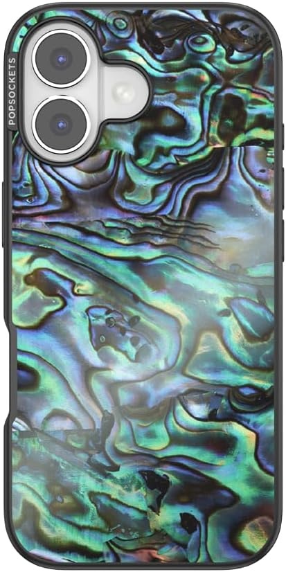 image:imagePopSockets iPhone 16 Phone Case with MagSafe Wireless Charging Compatible Checkered Blush GinghamAlbalone