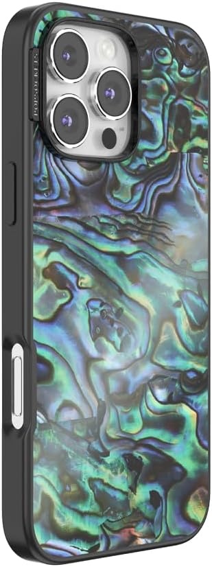 image:imagePopSockets iPhone 16 Phone Case with MagSafe Wireless Charging Compatible Checkered Blush GinghamAlbalone