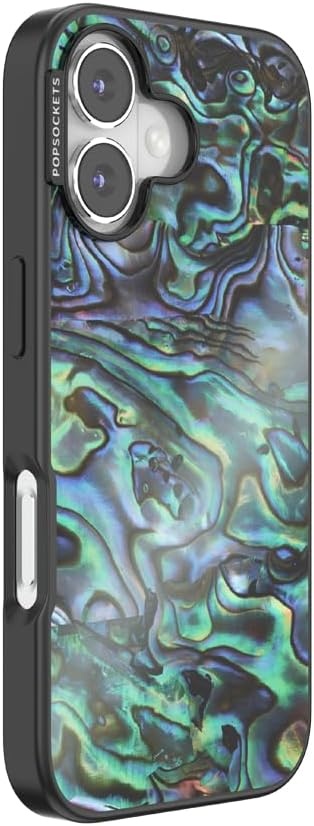image:imagePopSockets iPhone 16 Phone Case with MagSafe Wireless Charging Compatible Checkered Blush GinghamAlbalone