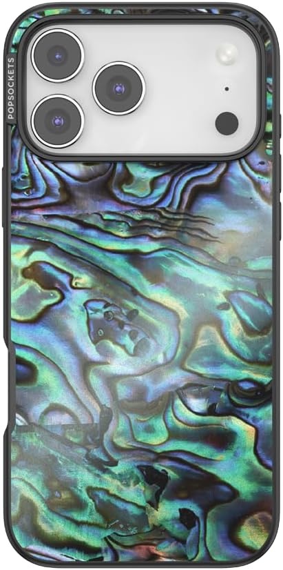 image:imagePopSockets iPhone 16 Phone Case with MagSafe Wireless Charging Compatible Checkered Blush GinghamAlbalone