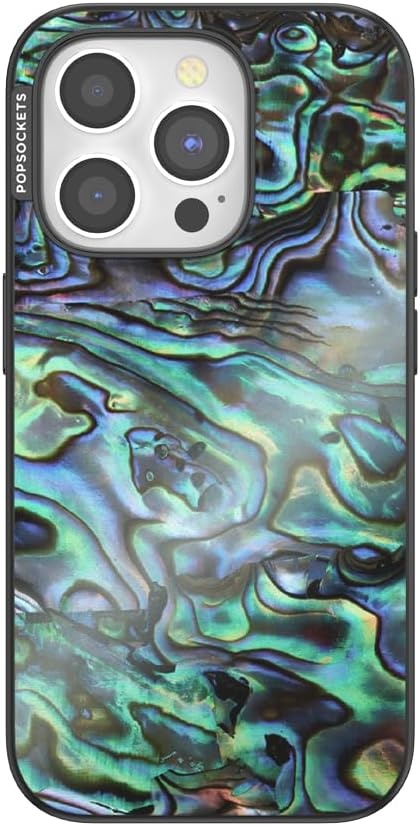 image:imagePopSockets iPhone 16 Phone Case with MagSafe Wireless Charging Compatible Checkered Blush GinghamAlbalone