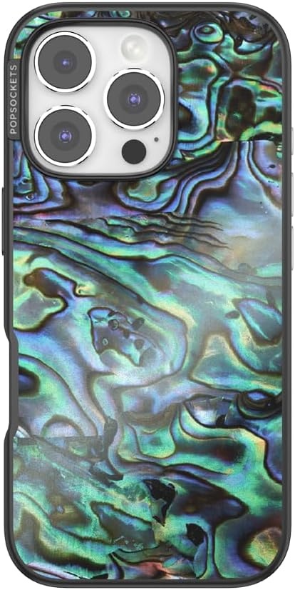 image:imagePopSockets iPhone 16 Phone Case with MagSafe Wireless Charging Compatible Checkered Blush GinghamAlbalone