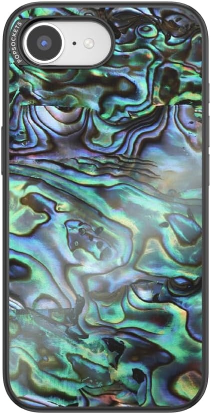 image:imagePopSockets iPhone 16 Phone Case with MagSafe Wireless Charging Compatible Checkered Blush GinghamAlbalone