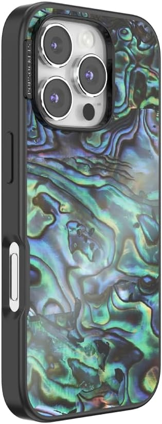 image:imagePopSockets iPhone 16 Phone Case with MagSafe Wireless Charging Compatible Checkered Blush GinghamAlbalone