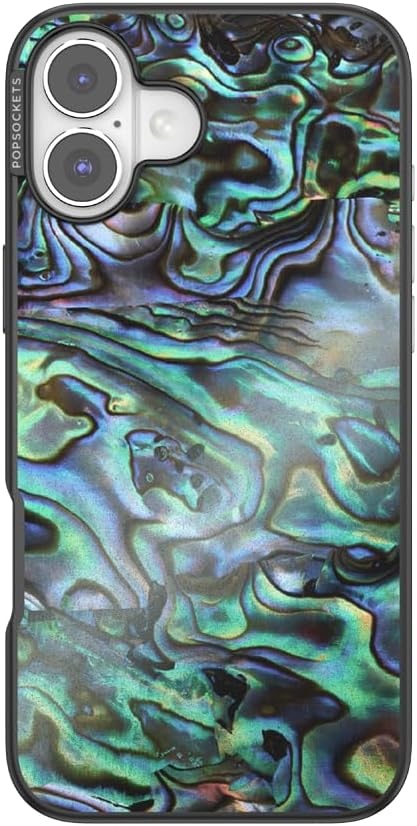 image:imagePopSockets iPhone 16 Phone Case with MagSafe Wireless Charging Compatible Checkered Blush GinghamAlbalone
