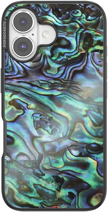 image:imagePopSockets iPhone 16 Phone Case with MagSafe Wireless Charging Compatible Checkered Blush GinghamAlbalone