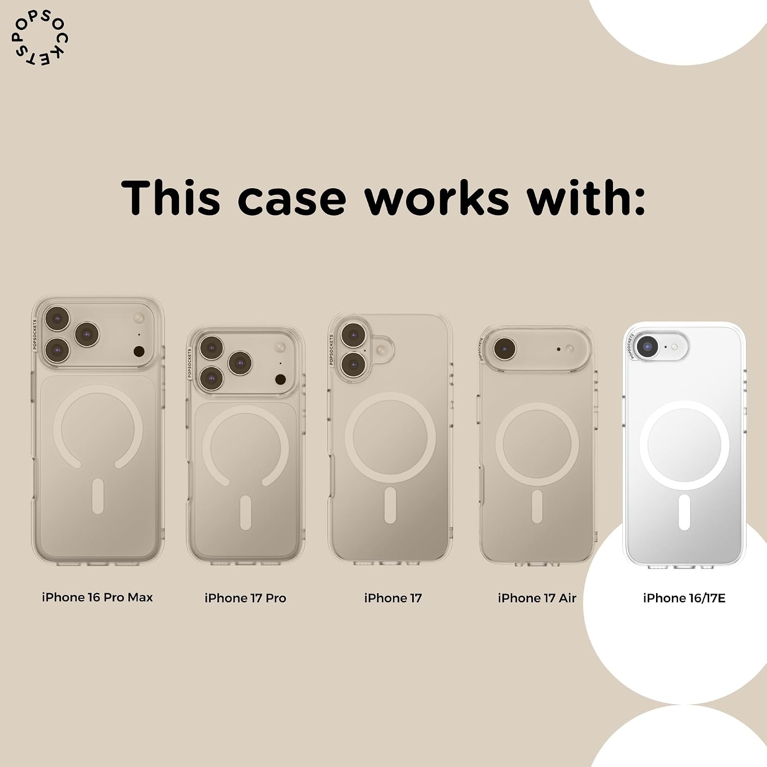 image:imagePopSockets iPhone 16 Phone Case with MagSafe Wireless Charging Compatible Checkered Blush GinghamBlush Gingham