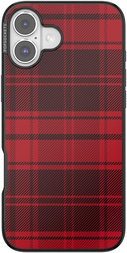 image:imagePopSockets iPhone 16 Phone Case with MagSafe Wireless Charging Compatible Checkered Blush GinghamBuffalo Check