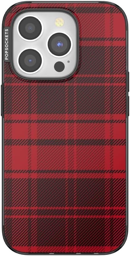 image:imagePopSockets iPhone 16 Phone Case with MagSafe Wireless Charging Compatible Checkered Blush GinghamBuffalo Check