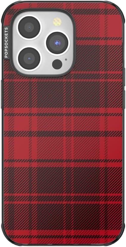 image:imagePopSockets iPhone 16 Phone Case with MagSafe Wireless Charging Compatible Checkered Blush GinghamBuffalo Check
