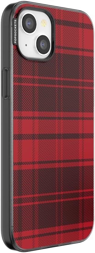 image:imagePopSockets iPhone 16 Phone Case with MagSafe Wireless Charging Compatible Checkered Blush GinghamBuffalo Check