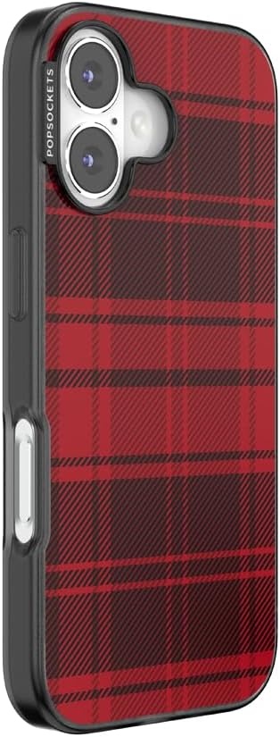 image:imagePopSockets iPhone 16 Phone Case with MagSafe Wireless Charging Compatible Checkered Blush GinghamBuffalo Check