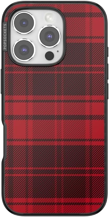 image:imagePopSockets iPhone 16 Phone Case with MagSafe Wireless Charging Compatible Checkered Blush GinghamBuffalo Check