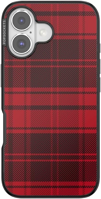 image:imagePopSockets iPhone 16 Phone Case with MagSafe Wireless Charging Compatible Checkered Blush GinghamBuffalo Check