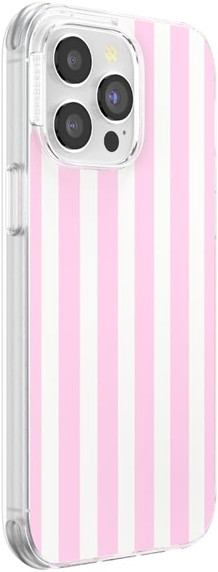 image:imagePopSockets iPhone 16 Phone Case with MagSafe Wireless Charging Compatible Checkered Blush GinghamClub Stripe Pink