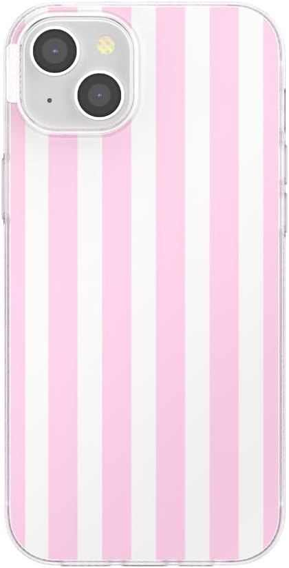 image:imagePopSockets iPhone 16 Phone Case with MagSafe Wireless Charging Compatible Checkered Blush GinghamClub Stripe Pink