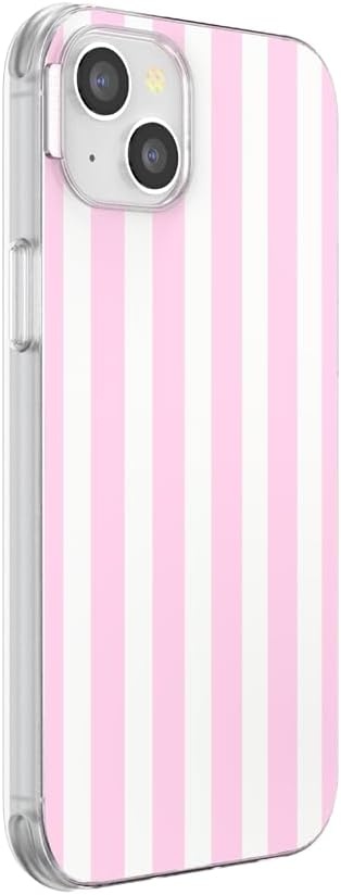 image:imagePopSockets iPhone 16 Phone Case with MagSafe Wireless Charging Compatible Checkered Blush GinghamClub Stripe Pink