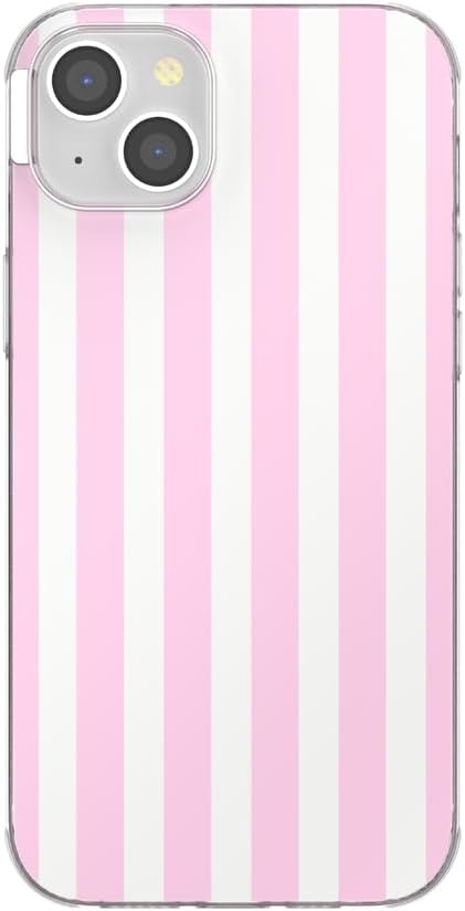 image:imagePopSockets iPhone 16 Phone Case with MagSafe Wireless Charging Compatible Checkered Blush GinghamClub Stripe Pink
