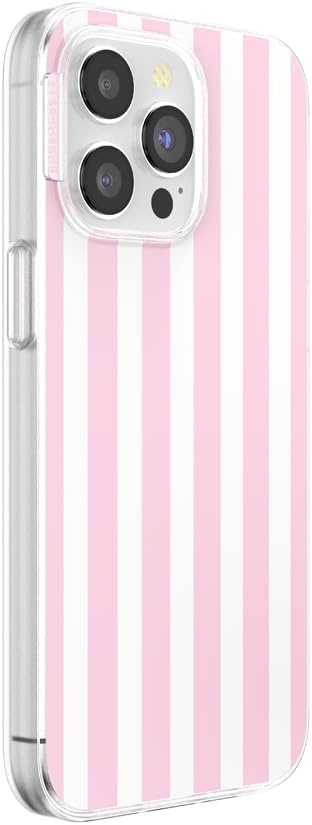 image:imagePopSockets iPhone 16 Phone Case with MagSafe Wireless Charging Compatible Checkered Blush GinghamClub Stripe Pink