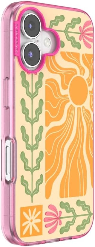 image:imagePopSockets iPhone 16 Phone Case with MagSafe Wireless Charging Compatible Checkered Blush GinghamDesert Mosaic