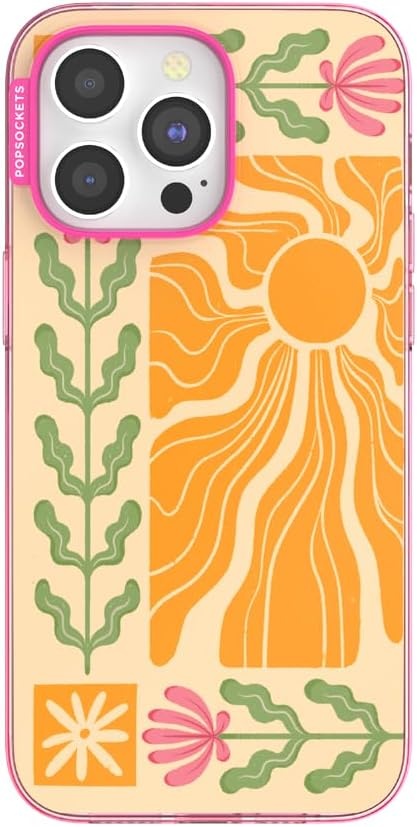 image:imagePopSockets iPhone 16 Phone Case with MagSafe Wireless Charging Compatible Checkered Blush GinghamDesert Mosaic