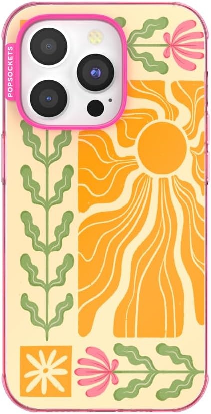 image:imagePopSockets iPhone 16 Phone Case with MagSafe Wireless Charging Compatible Checkered Blush GinghamDesert Mosaic