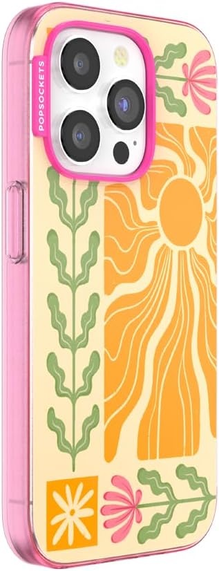 image:imagePopSockets iPhone 16 Phone Case with MagSafe Wireless Charging Compatible Checkered Blush GinghamDesert Mosaic